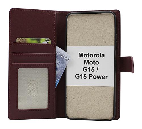Skimblocker Motorola Moto G15 / G15 Power Magnet Lommebok Deksel