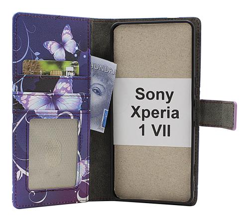 Skimblocker Sony Xperia 1 VII Magnet Lommebok Deksel Design