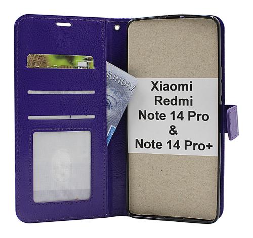 Crazy Horse Xiaomi Redmi Note 14 Pro och 14 Pro+ Lommebok Deksel