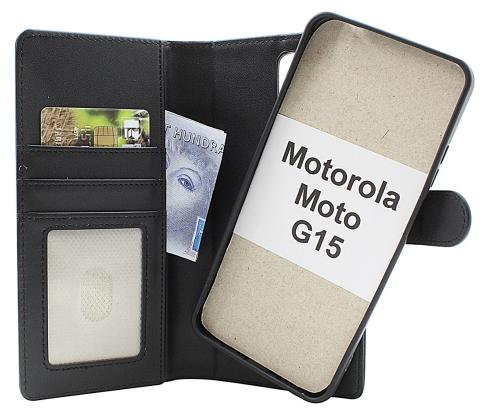 Skimblocker Motorola Moto G15 / G15 Power Magnet Lommebok Deksel