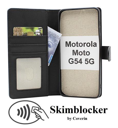 Skimblocker Motorola Moto G54 5G Magnet Lommebok Deksel