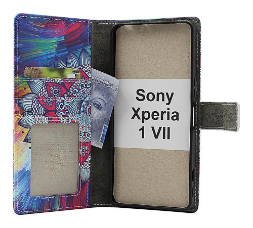 Skimblocker Sony Xperia 1 VII Magnet Lommebok Deksel Design