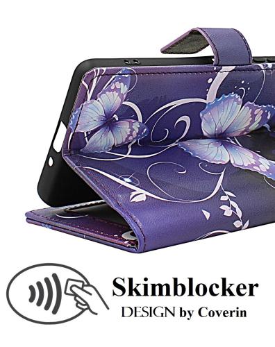 Skimblocker Samsung Galaxy S25 Magnet Lommebok Deksel Design