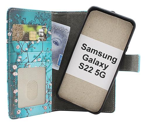 Skimblocker Samsung Galaxy S22 5G Magnet Lommebok Deksel Design