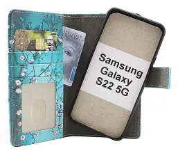 Skimblocker Samsung Galaxy S22 5G Magnet Lommebok Deksel Design