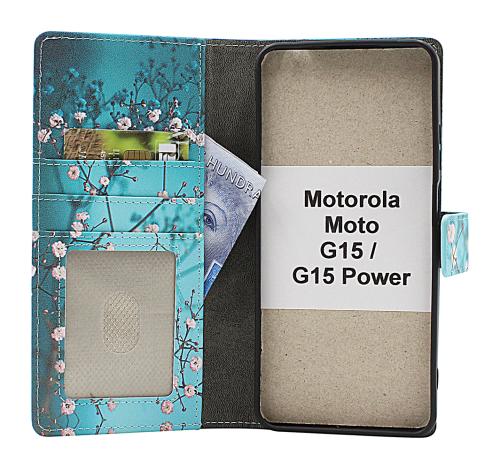 Skimblocker Motorola Moto G15 / G15 Power Lommebok Deksel Design