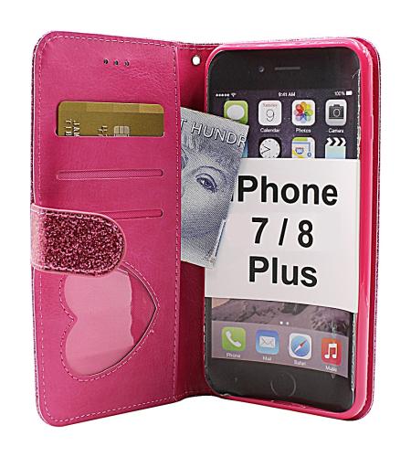 Standcase Glitter Wallet iPhone 7 Plus / 8 Plus