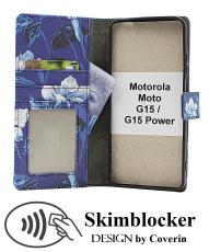Skimblocker Motorola Moto G15 / G15 Power Lommebok Deksel Design
