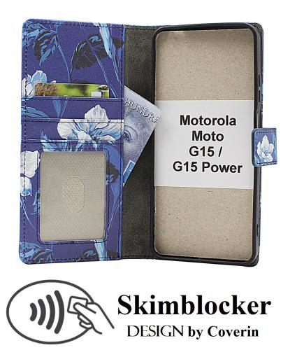 Skimblocker Motorola Moto G15 / G15 Power Lommebok Deksel Design