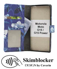 Skimblocker Motorola Moto G15 / G15 Power Lommebok Deksel Design
