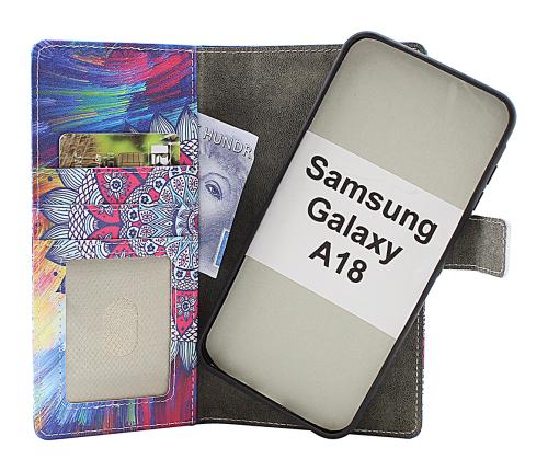 Skimblocker Samsung Galaxy A18 LTE Magnet Lommebok Deksel Design