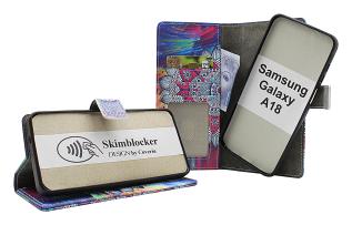 Skimblocker Samsung Galaxy A18 LTE Magnet Lommebok Deksel Design