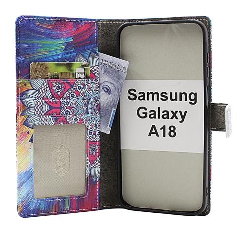 Skimblocker Samsung Galaxy A18 LTE Magnet Lommebok Deksel Design