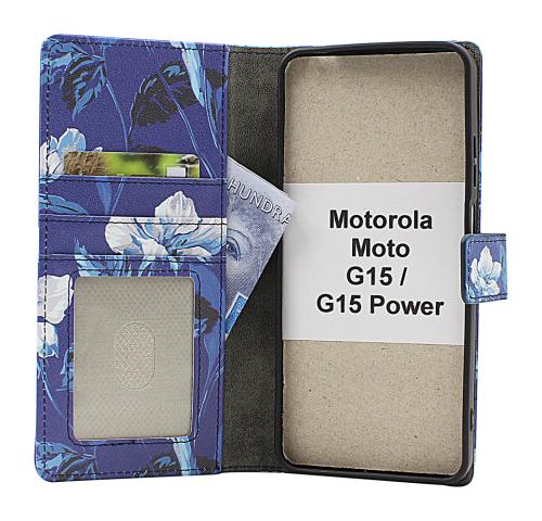 Skimblocker Motorola Moto G15 / G15 Power Lommebok Deksel Design