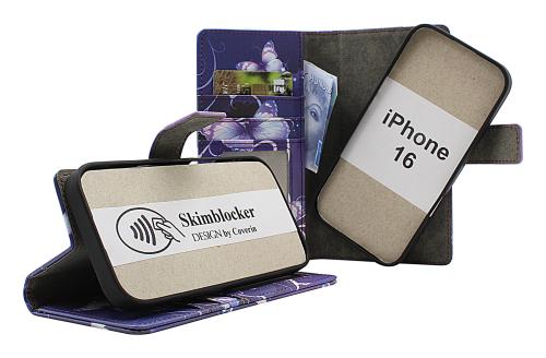 Skimblocker iPhone 16 Magnet Lommebok Deksel Design