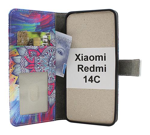 Skimblocker Xiaomi Redmi 14C Magnet Lommebok Deksel Design