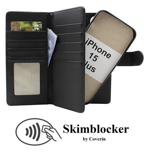 Skimblocker iPhone 15 Plus XL Magnet Lommebok Deksel