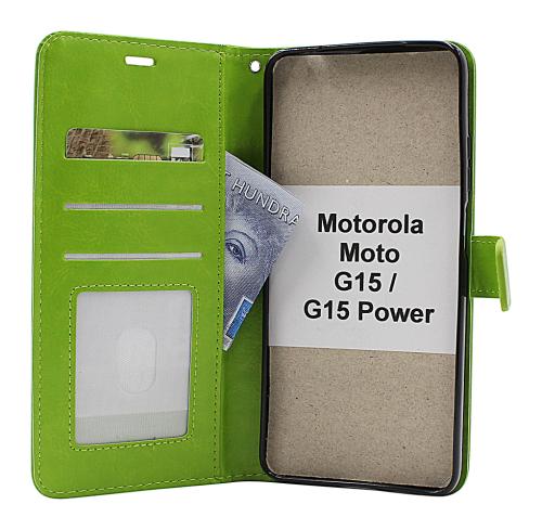 Crazy Horse Motorola Moto G15 / G15 Power Lommebok Deksel
