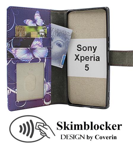 Skimblocker Sony Xperia 5 Lommebok Deksel Design