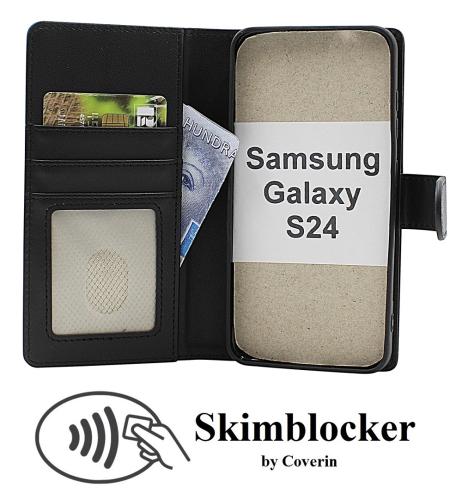 Skimblocker Samsung Galaxy S24 5G Magnet Lommebok Deksel