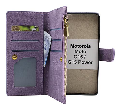 XL Motorola Moto G15 / G15 Power Luksus Lommebok Deksel