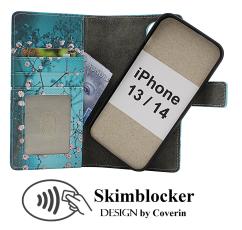 Skimblocker iPhone 13 / 14 Magnet Lommebok Deksel Design