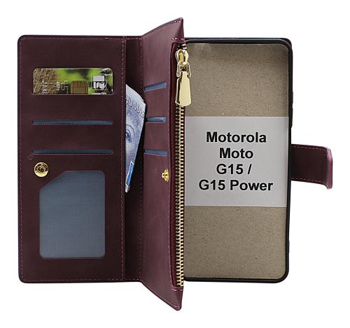 XL Motorola Moto G15 / G15 PowerLuksus Lommebok Deksel