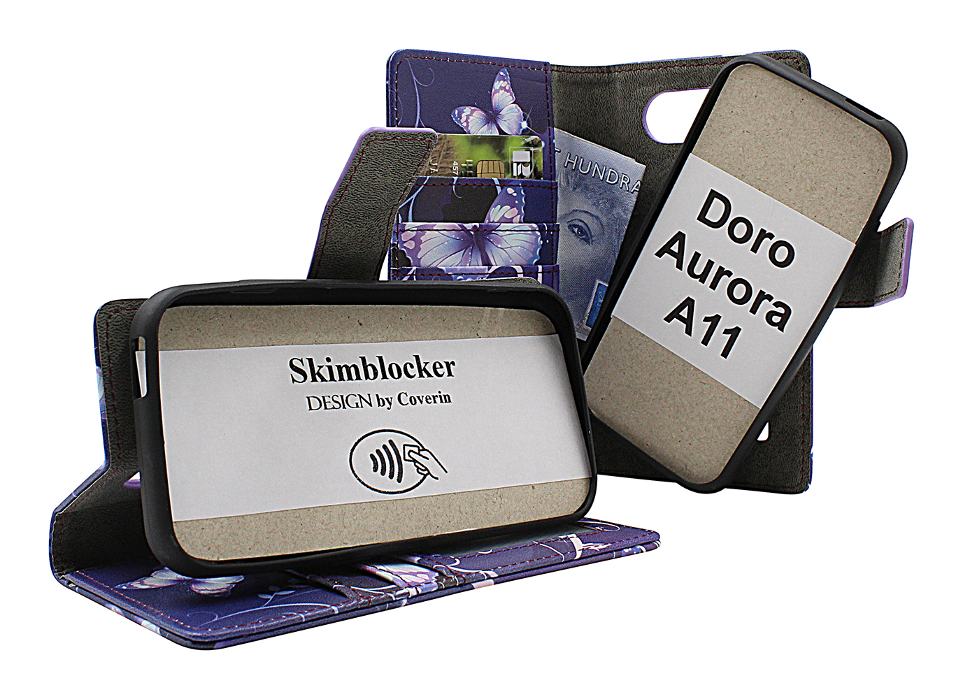 Skimblocker Doro Aurora A11 Magnet Lommebok Deksel Design