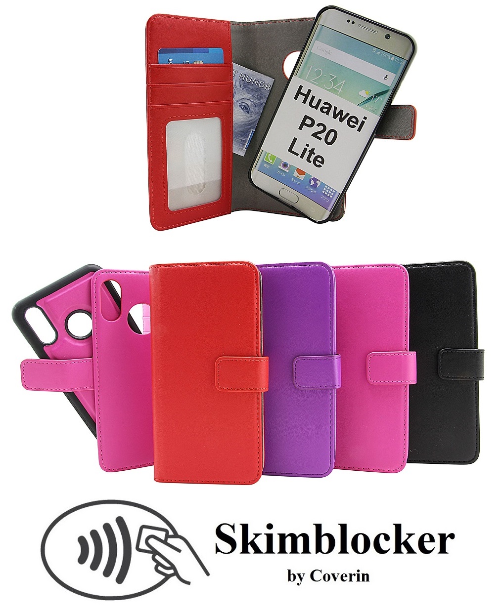 Skimblocker Magnet Wallet Huawei P20 Lite