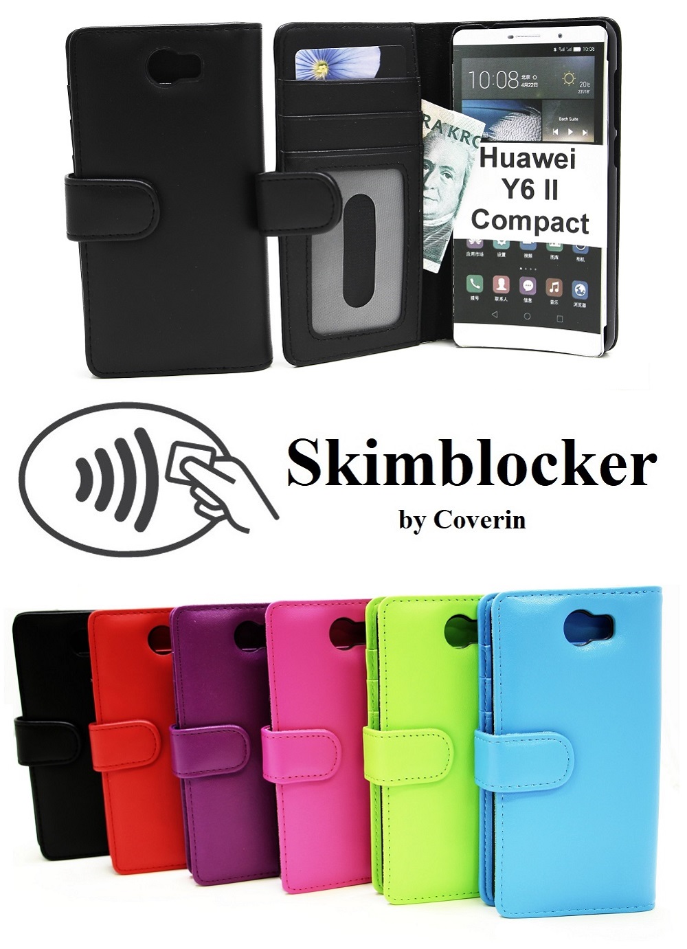 Skimblocker Lommebok-etui Huawei Y6 II Compact (LYO-L21)