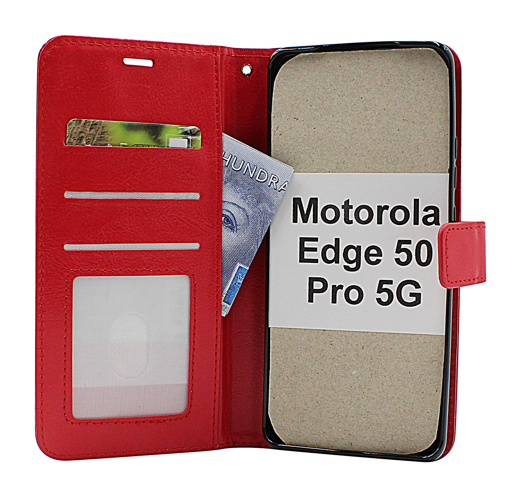 Crazy Horse Motorola Edge 50 Pro 5G Lommebok Deksel