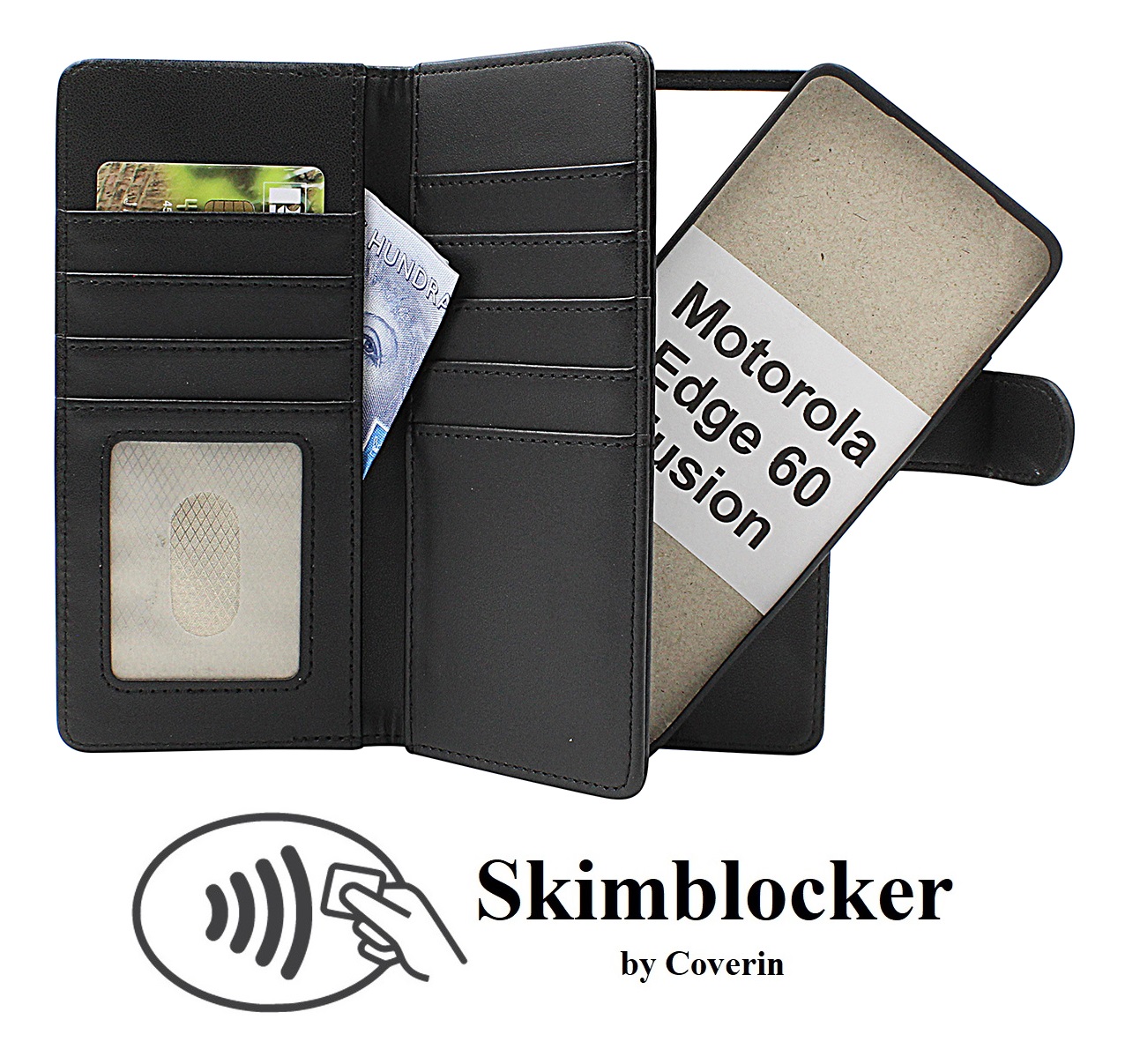 Skimblocker Motorola Edge 60 / 60 Fusion XL Magnet Lommebok Deksel