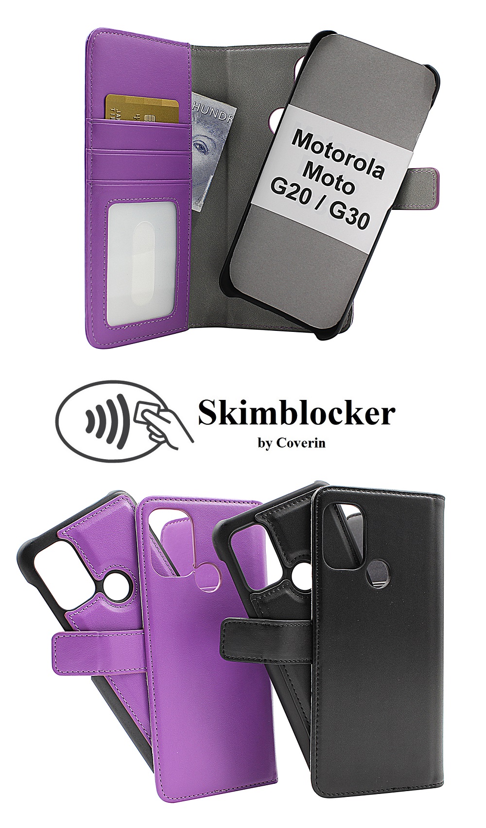 Skimblocker Magnet Wallet Motorola Moto G20 / Moto G30