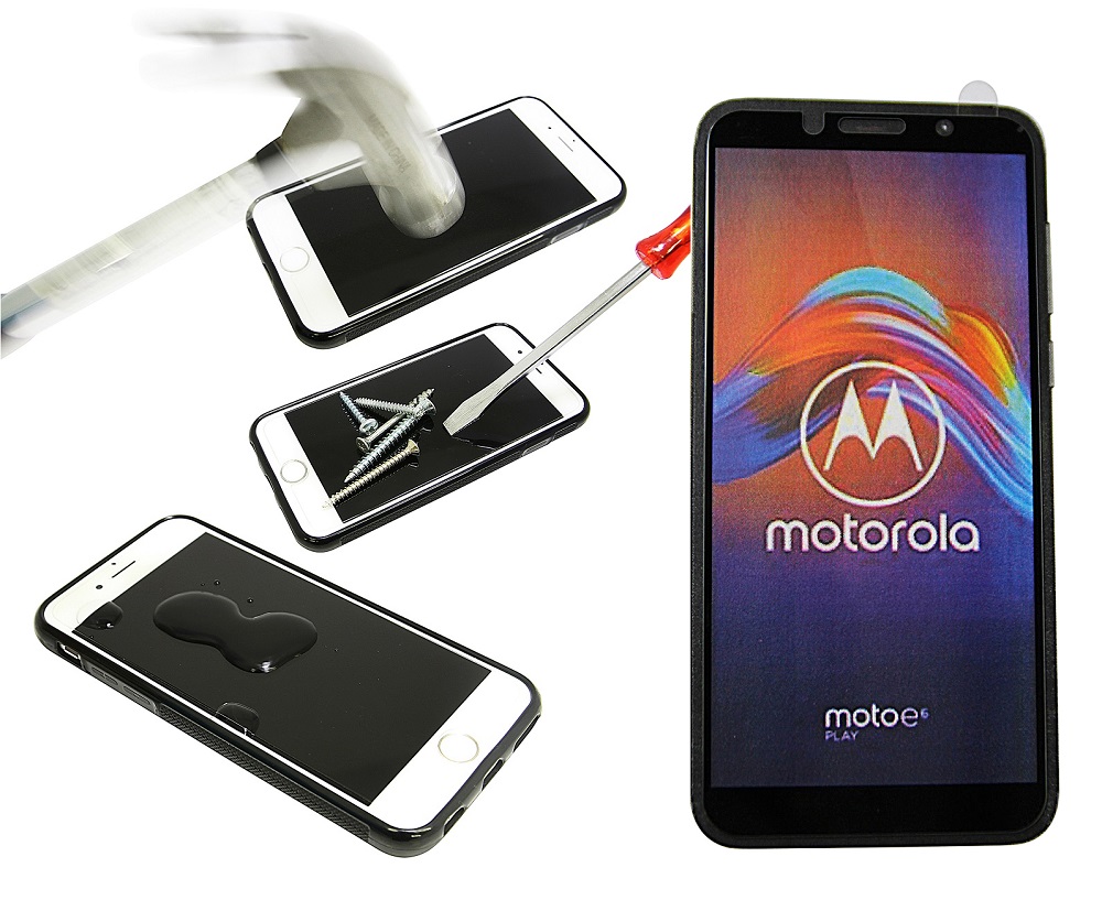 Full Frame Skjermbeskyttelse av glass Motorola Moto E6 Play