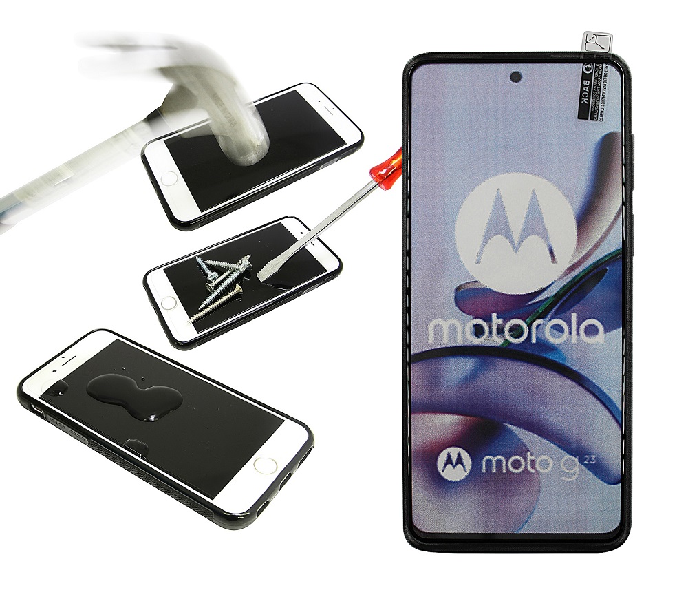 Full Frame Skjermbeskyttelse av glass Motorola Moto G23