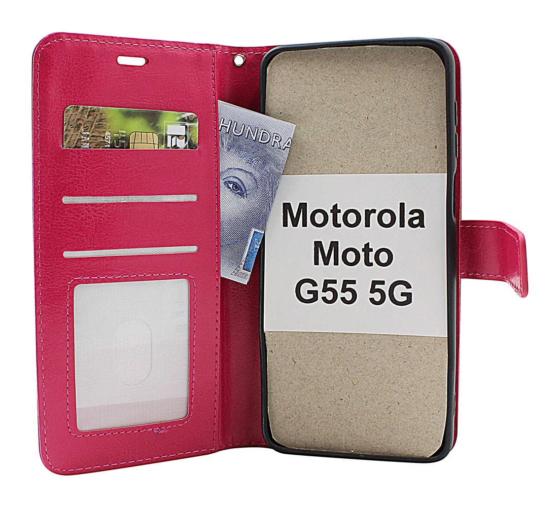 Crazy Horse Motorola Moto G55 5G Lommebok Deksel