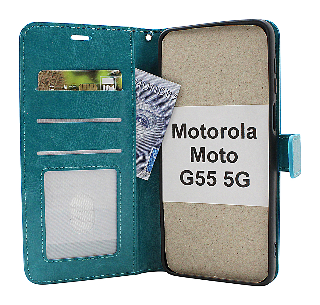 Crazy Horse Motorola Moto G55 5G Lommebok Deksel