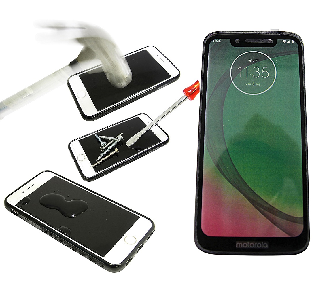 Full Frame Skjermbeskyttelse av glass Motorola Moto G7 Play