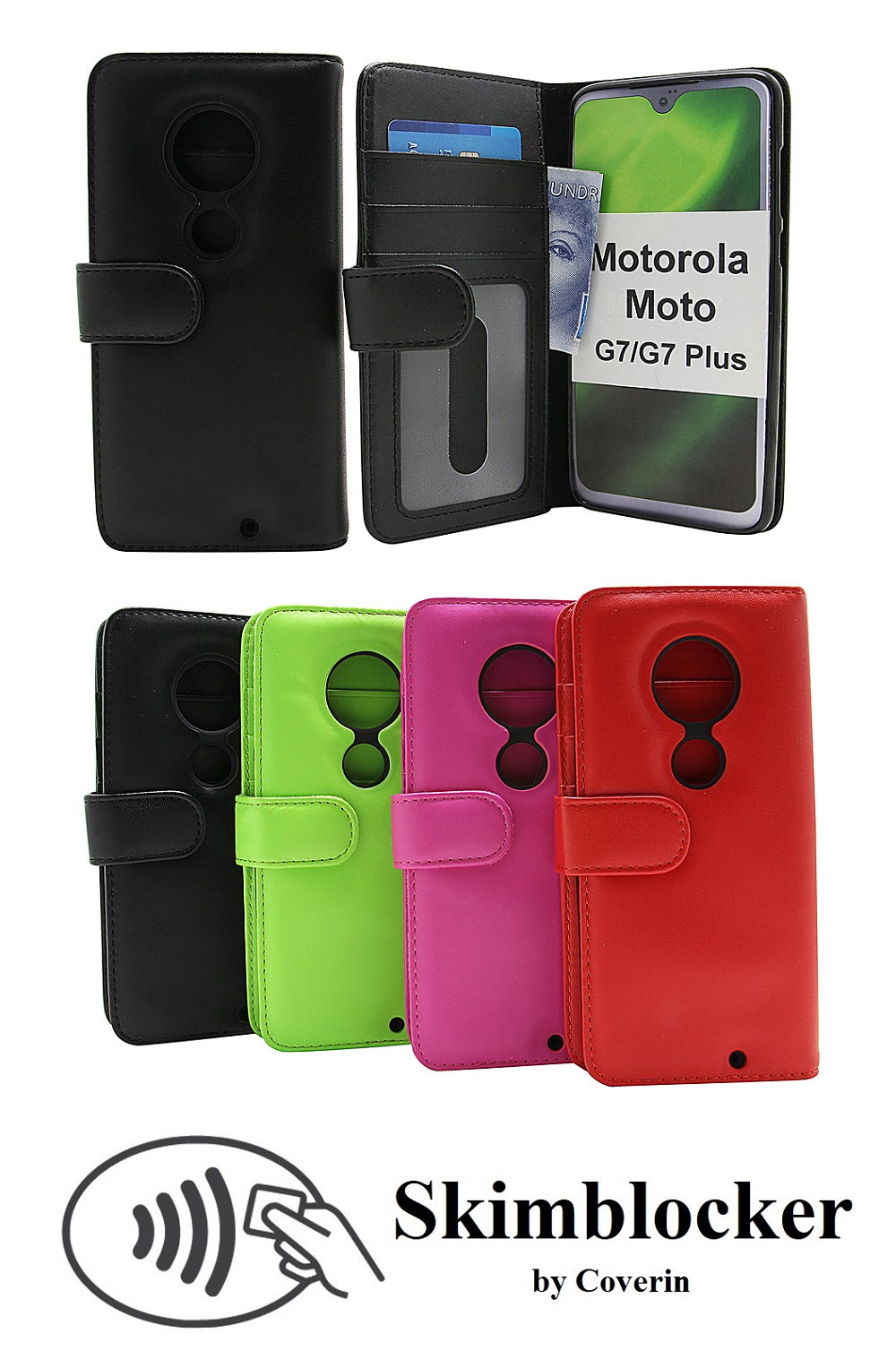 Skimblocker Lommebok-etui Motorola Moto G7 / Moto G7 Plus
