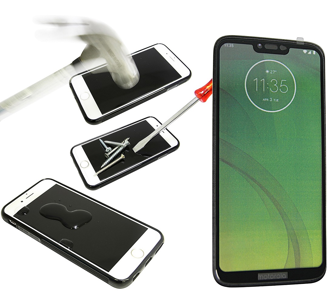 Full Frame Skjermbeskyttelse av glass Motorola Moto G7 Power