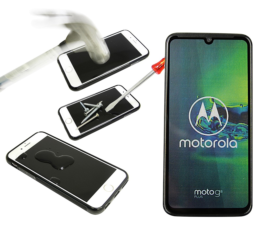 Full Frame Skjermbeskyttelse av glass Motorola Moto G8 Plus