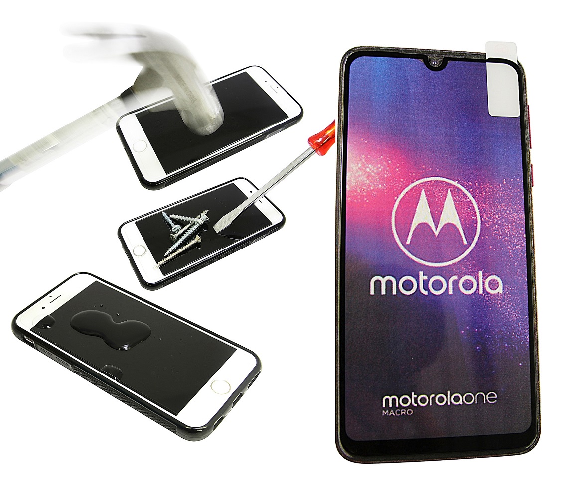 Full Frame Skjermbeskyttelse av glass Motorola One Macro