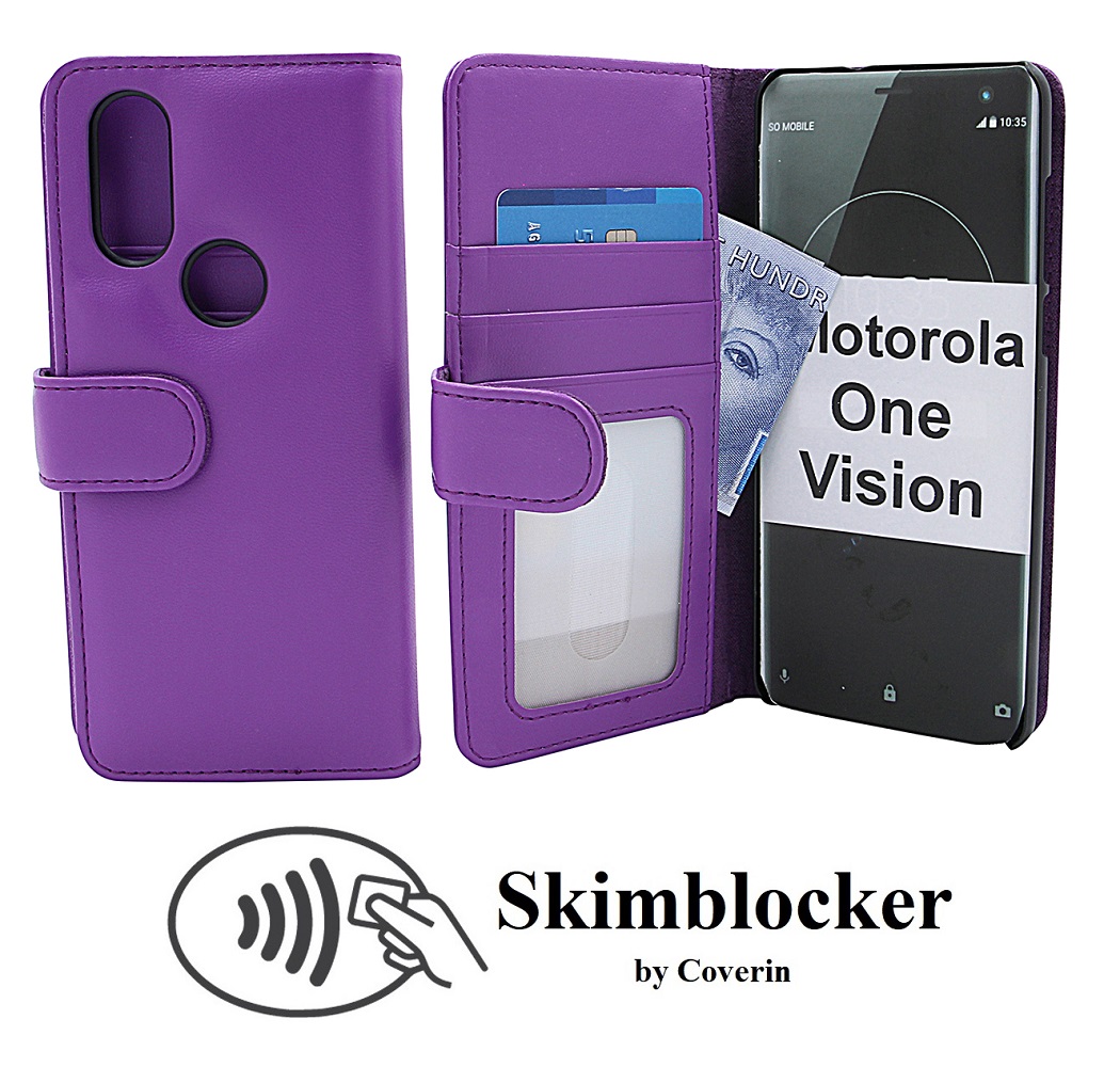 Skimblocker Lommebok-etui Motorola One Vision