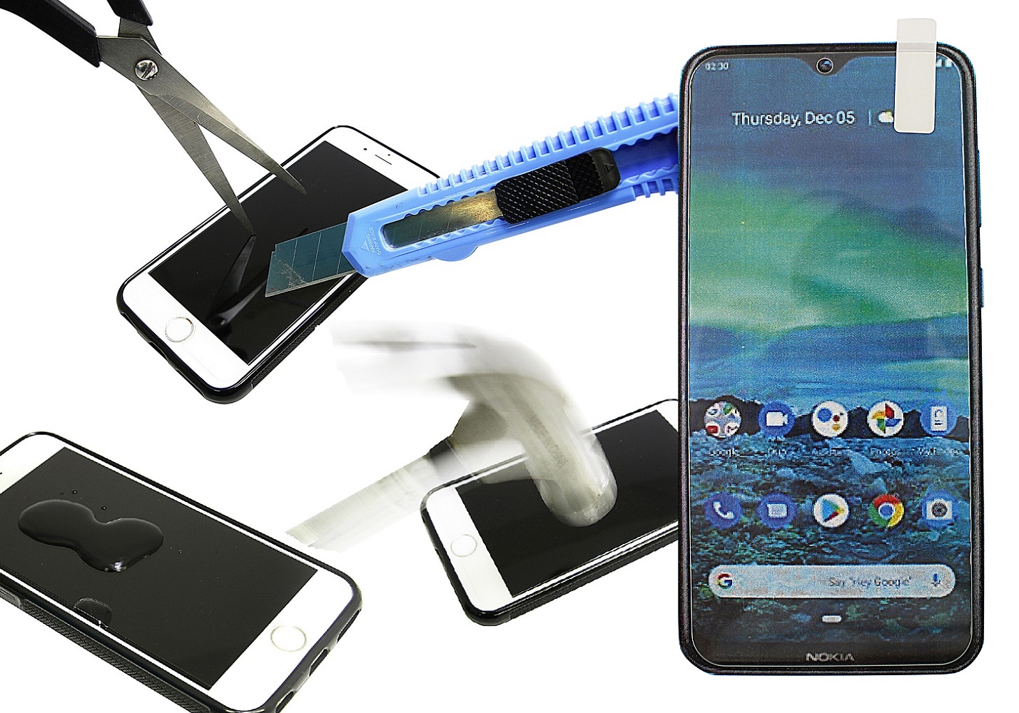 Skjermbeskyttelse av glass Nokia 2.3