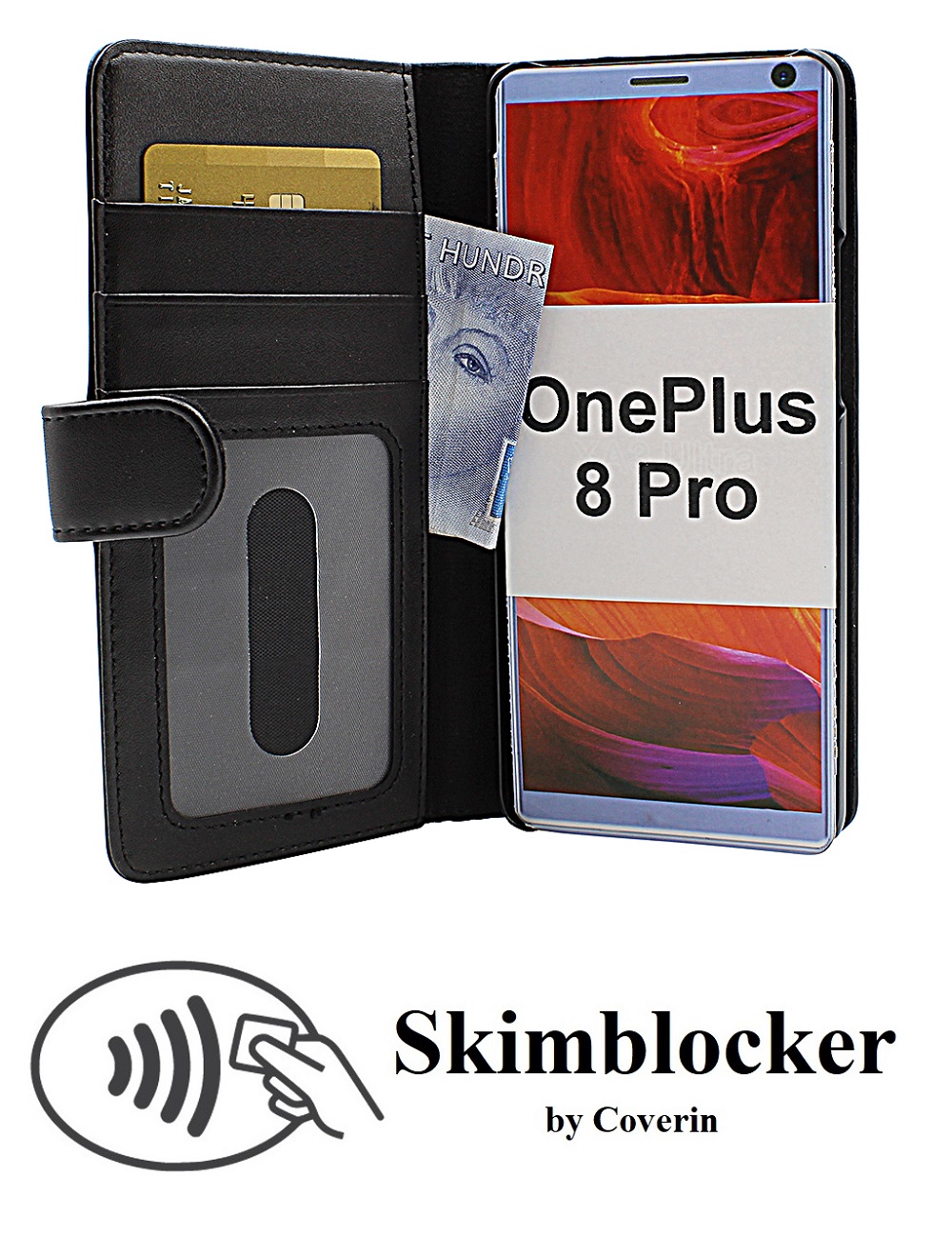 Skimblocker Lommebok-etui OnePlus 8 Pro