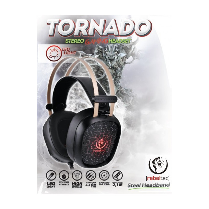 Rebeltec Tornado Wired LED Spill-headset