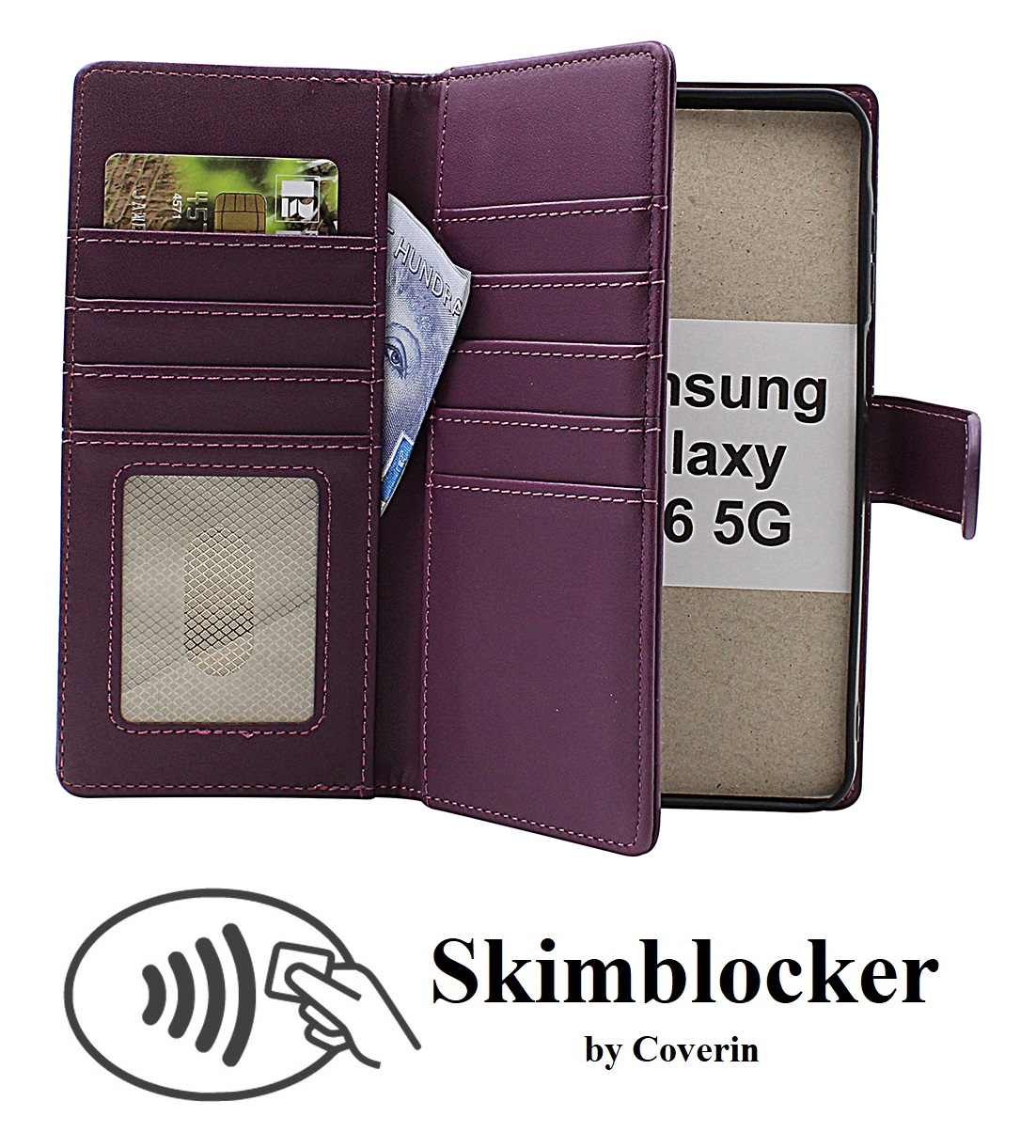 Skimblocker Samsung Galaxy A16 / A16 5G XL Lommebok Deksel
