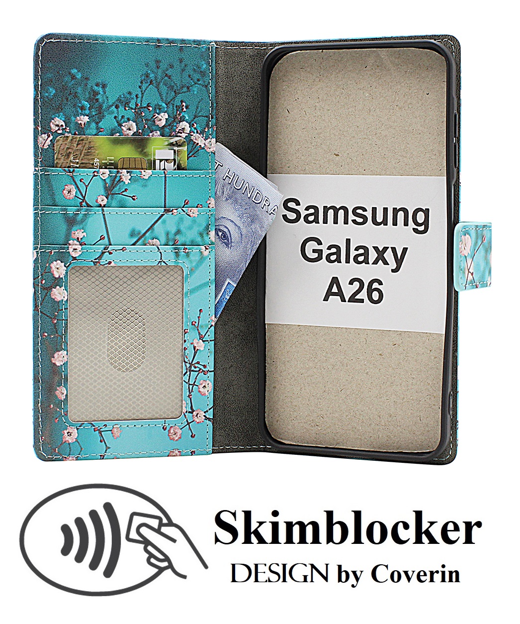 Skimblocker Samsung Galaxy A26 Lommebok Deksel Design