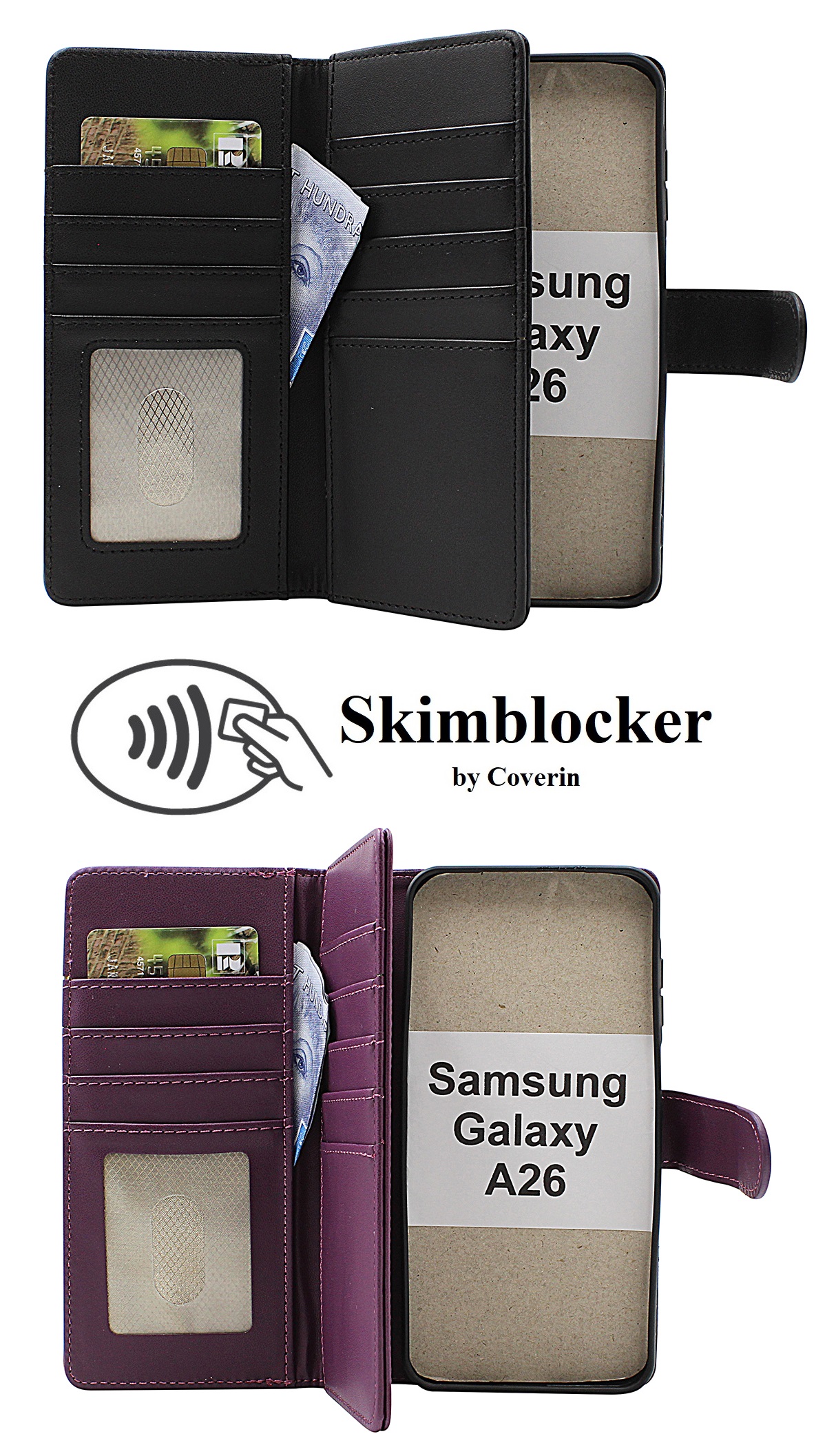 Skimblocker Samsung Galaxy A26 XL Lommebok Deksel
