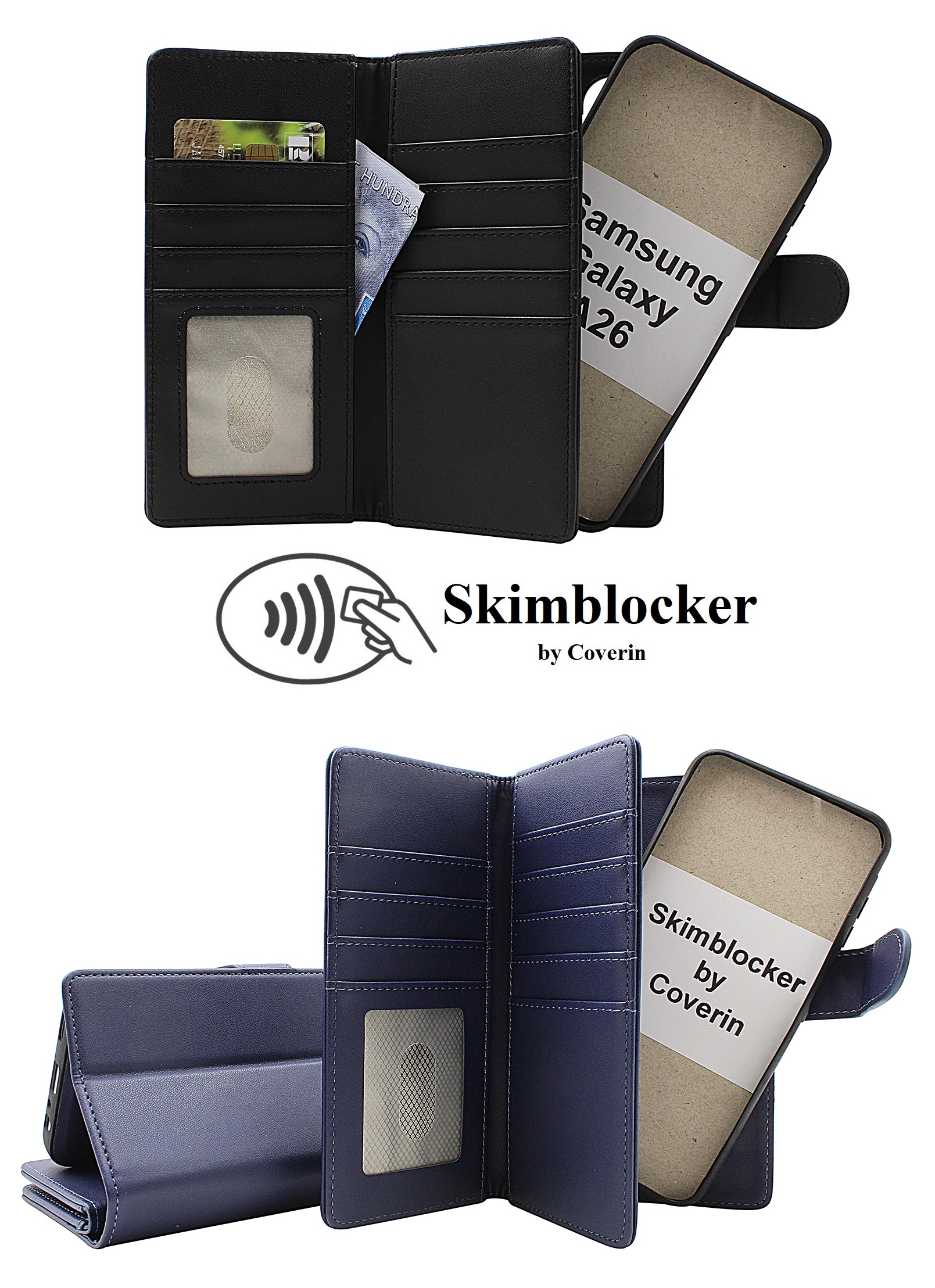 Skimblocker Samsung Galaxy A26 XL Magnet Lommebok Deksel